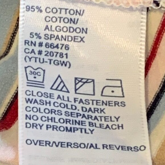 Tommy Hilfiger Striped Knit V-Neck Button Front Top 3/4 Sleeve Sz L #139i - Picture 8 of 8